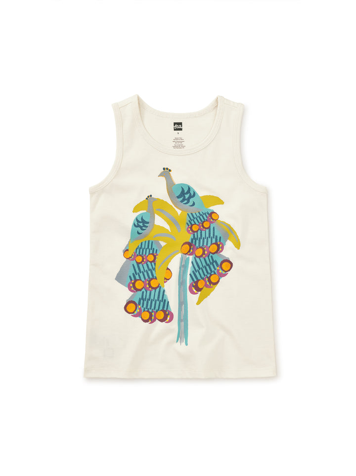 Tea Collection Perched Peacocks Tank Top