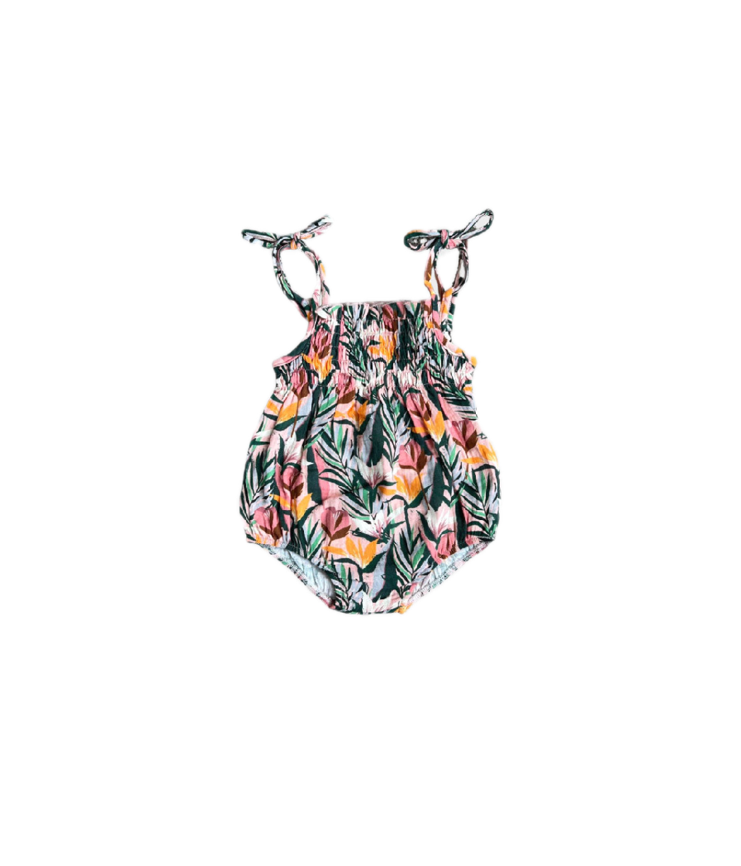 Babysprouts Tie-Smocked Bodysuit - Tropics