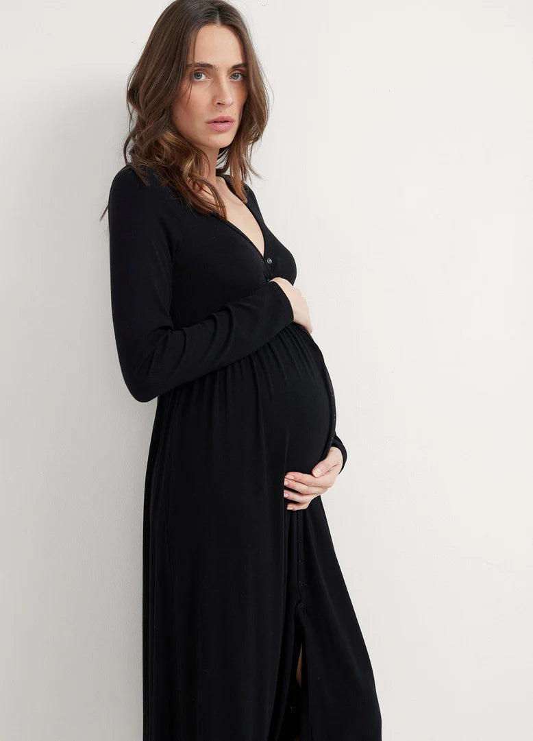 the softest rib nursing dress Meet The Softest Rib Nursing Dress. Shes been expertly designed for the full journeyfrom the first trimester to the fourth (and TBH we personally wear her long after, too). , Buttery soft yet