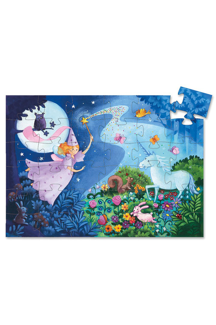Djeco Silhouette 36 Piece Puzzle The Fairy and The Unicorn