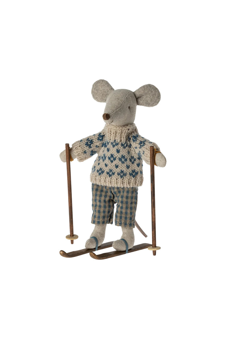 Maileg Winter Mouse With Ski Set - Dad