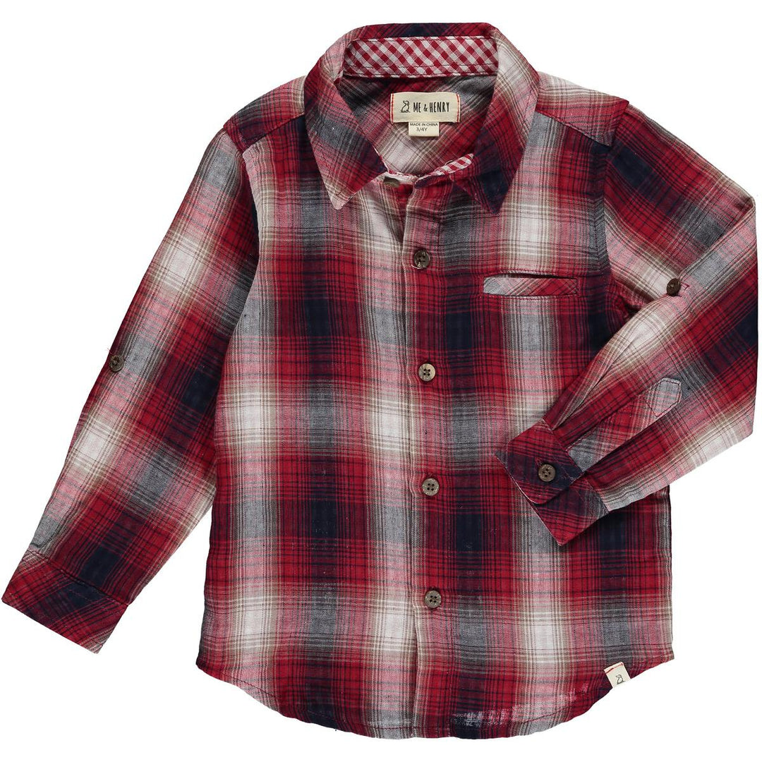 Me & Henry Atwood Shirt - Red/Navy Plaid