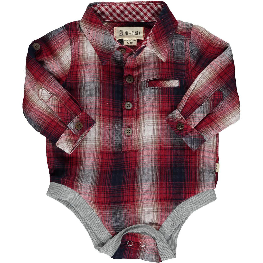 Me & Henry Jasper Woven Onesie