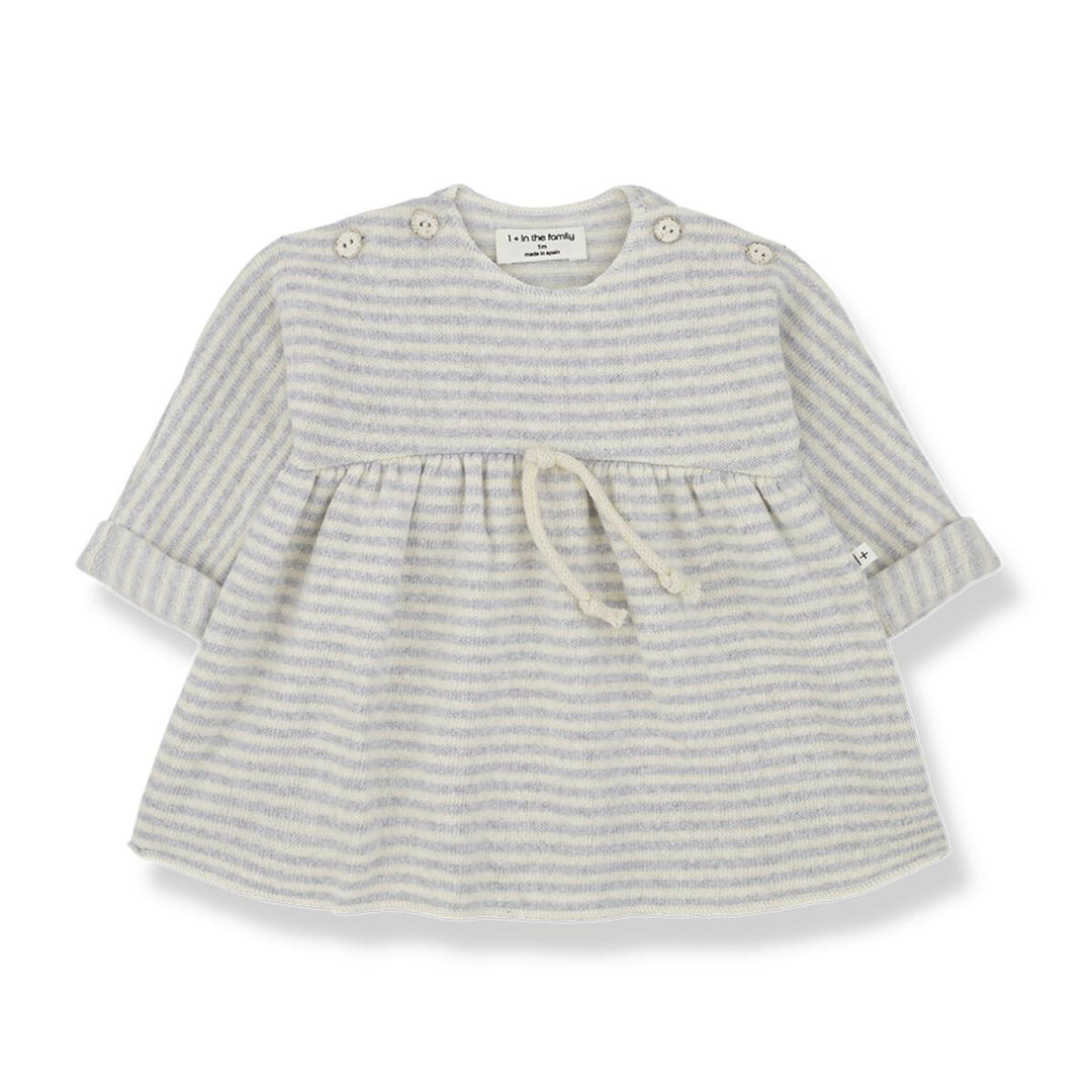 1+ In the Family Estela Striped Fleece Dress - Perla