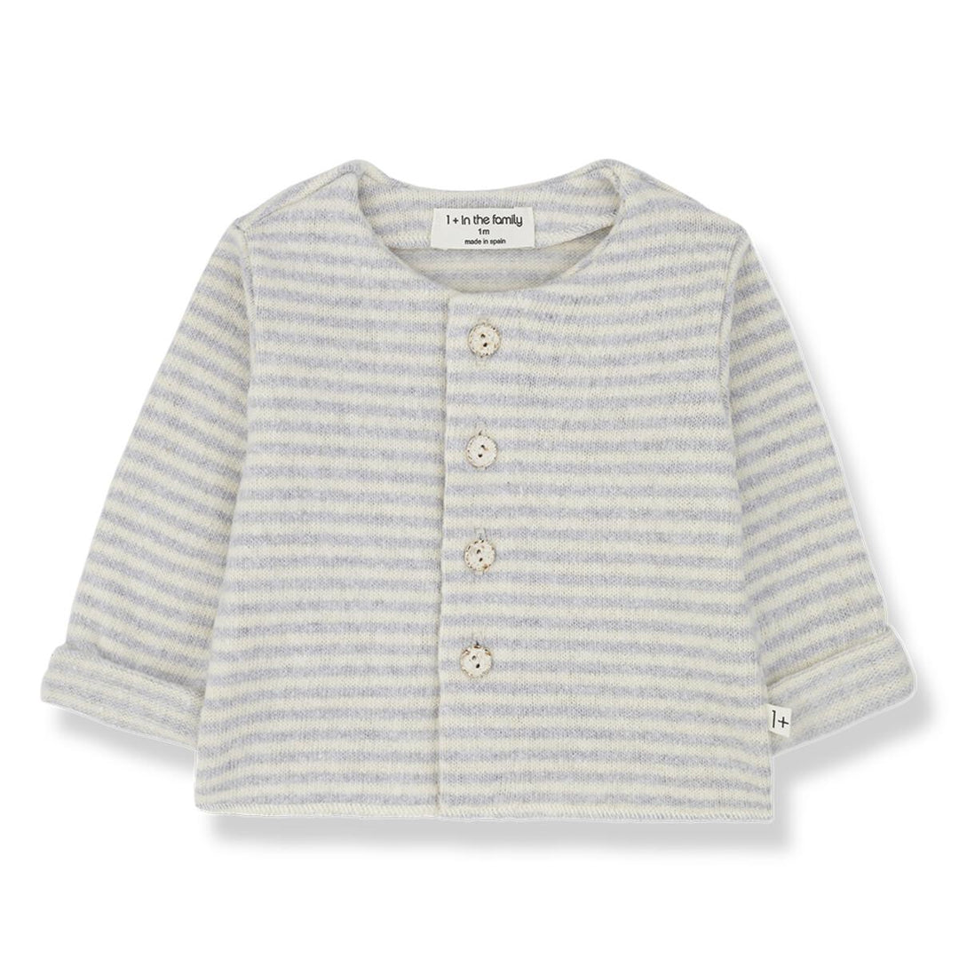 1+ In the Family Striped Lara Jacket - Perla