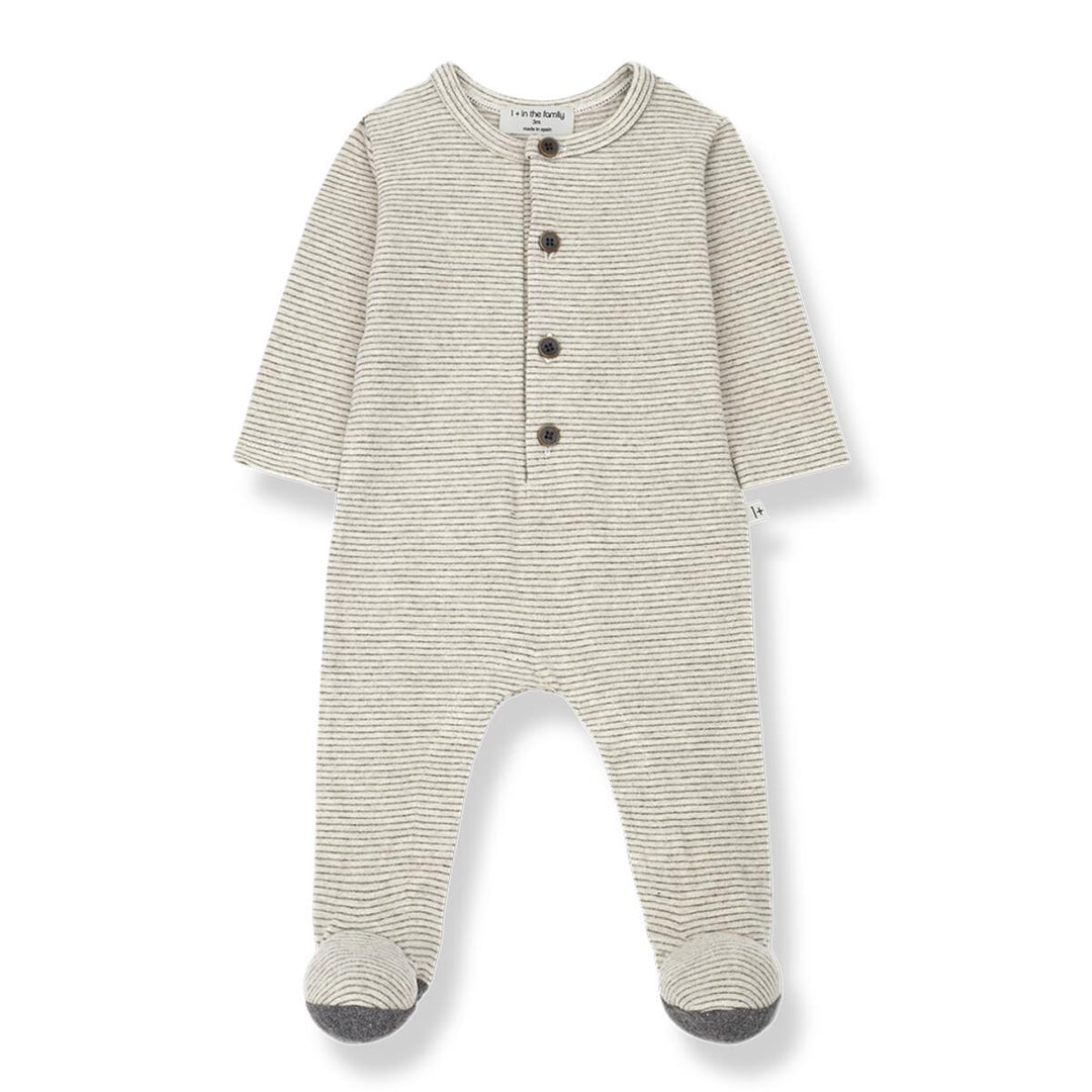 1+ In the Family Quim Footie Jumpsuit - Oatmeal