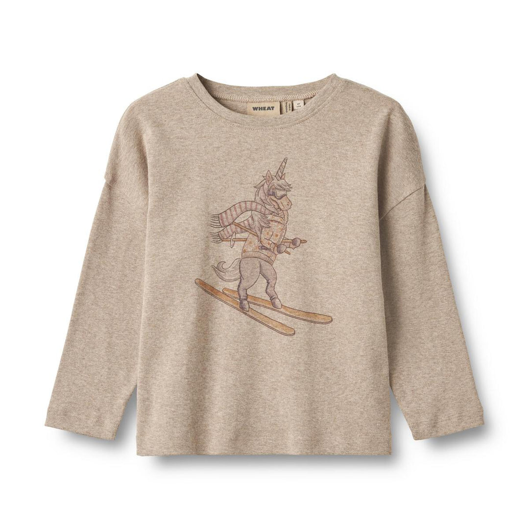 Wheat Hanni Skiing Unicorn Tee