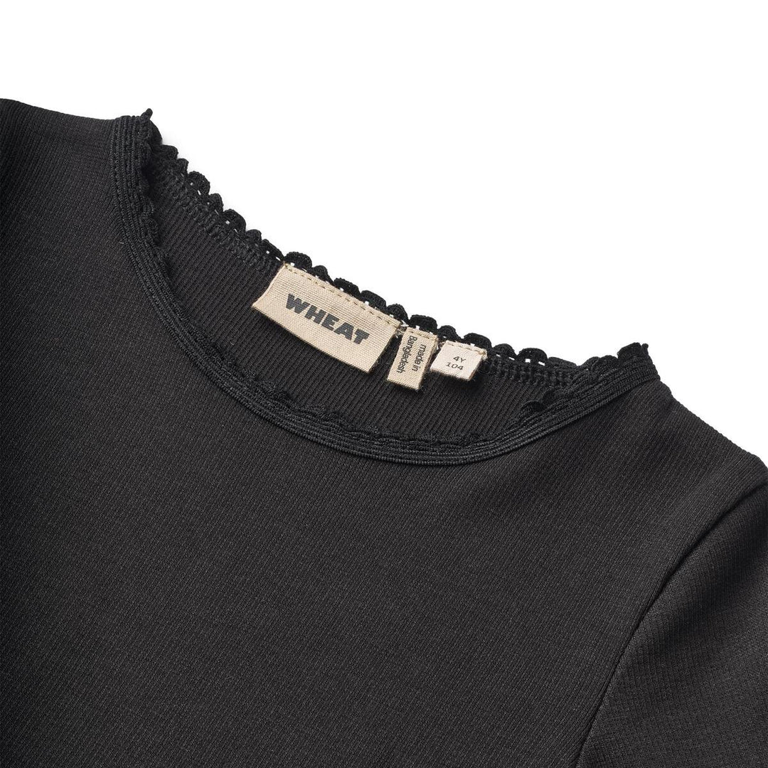 Wheat Organic Rib Tee - Black