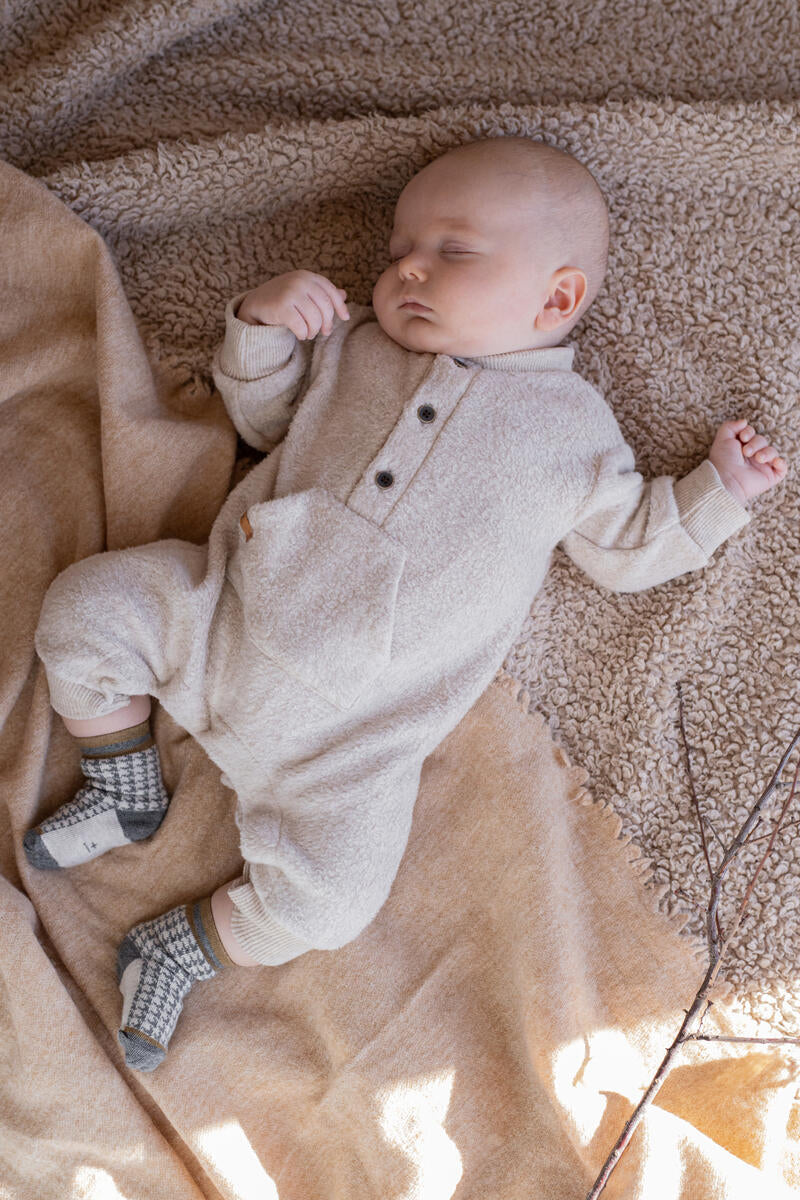 1+ In the Family Victor Fleece Jumpsuit - Oatmeal