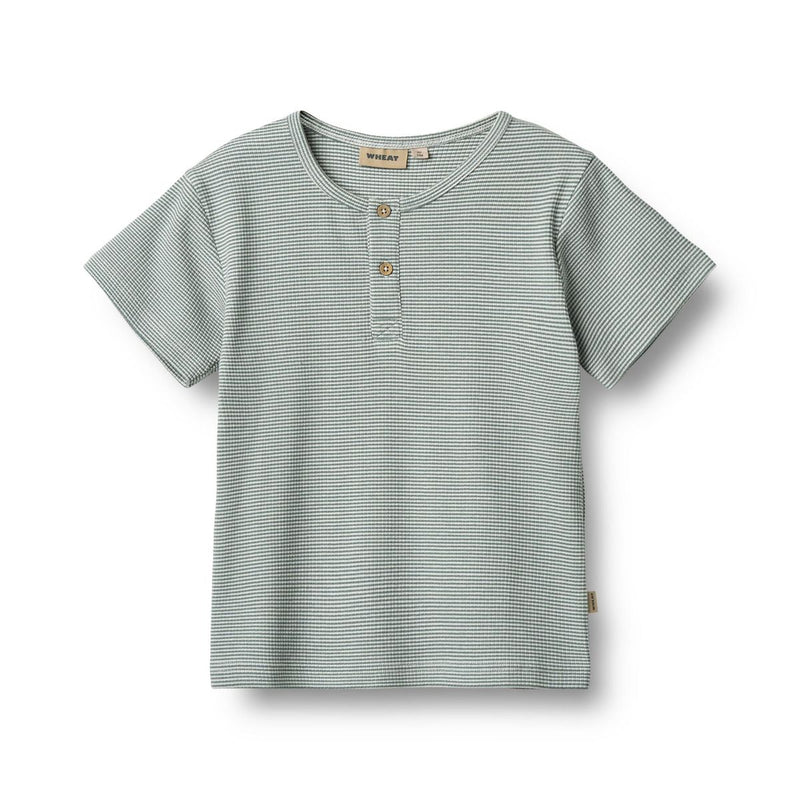Wheat Lumi Short Sleeve T-Shirt - Stormy Sea Stripe