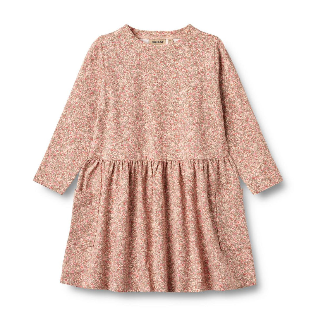 Wheat Bessie Dress - Rose Dust Flower Meadow