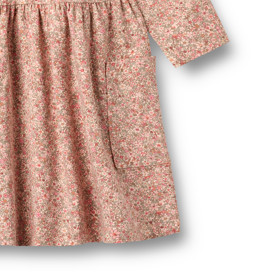 Wheat Bessie Dress - Rose Dust Flower Meadow