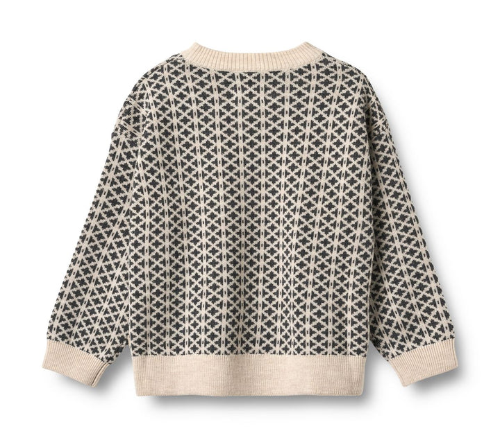 Wheat Elias Jaquard Sweater - Warm Sand Melange