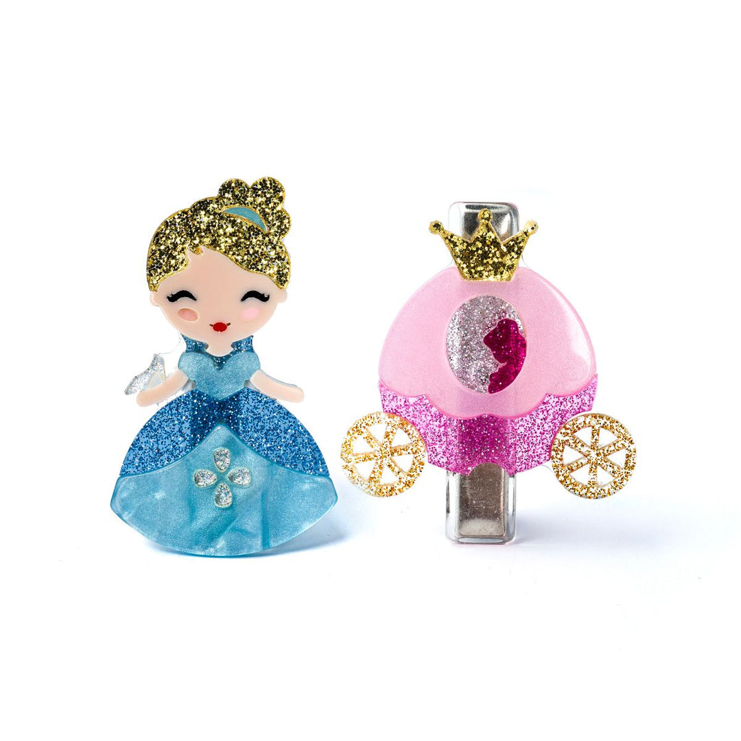 Lilies & Roses Cute Doll Blue Dress+Carriage Hair Clip