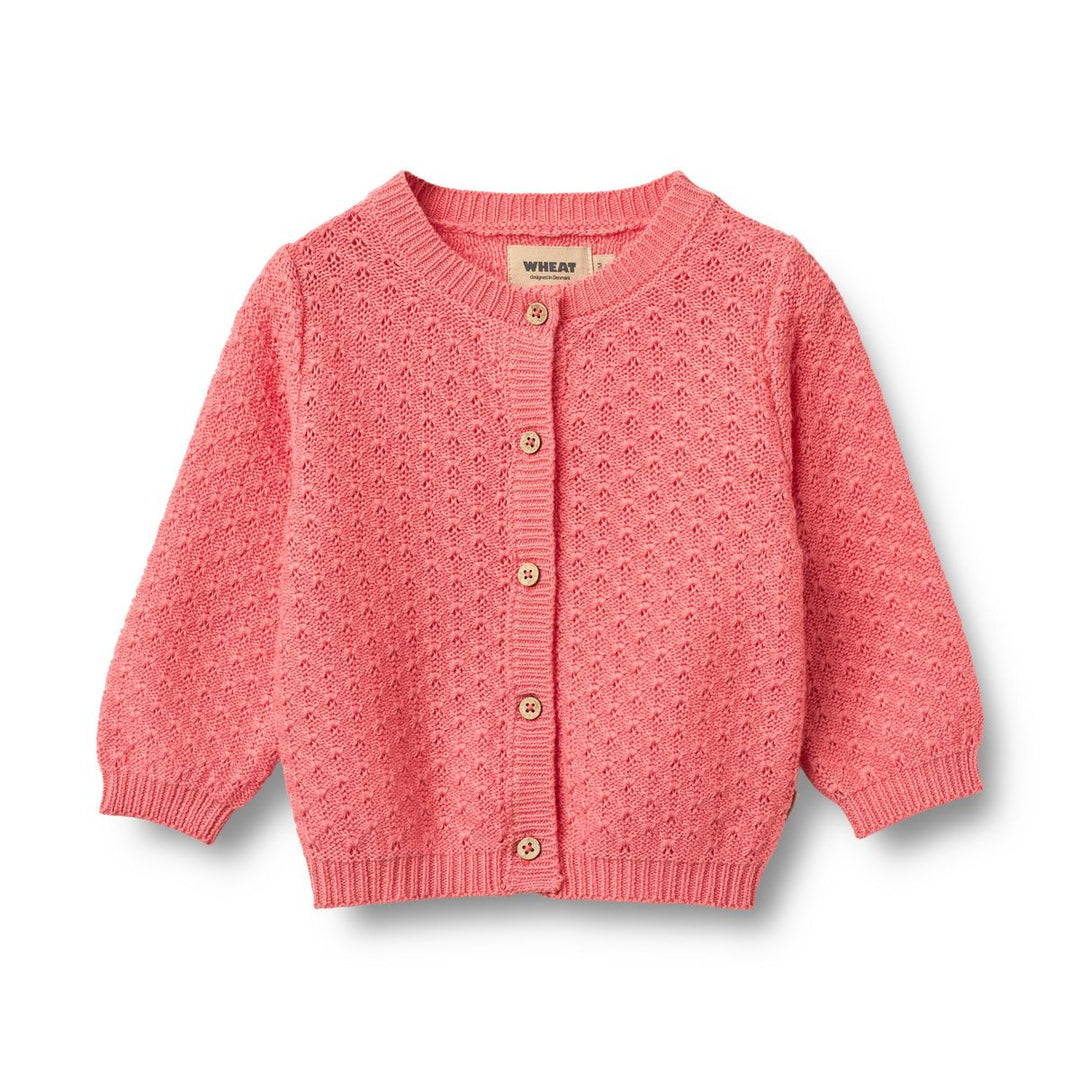 Wheat Knit Cardigan Magnella - Coral
