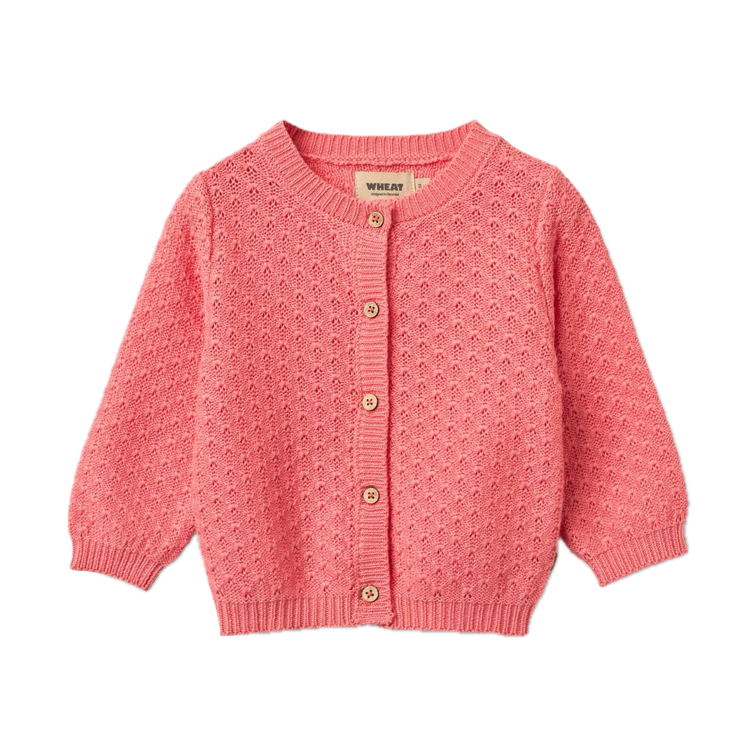 Wheat Knit Cardigan Magnella - Coral