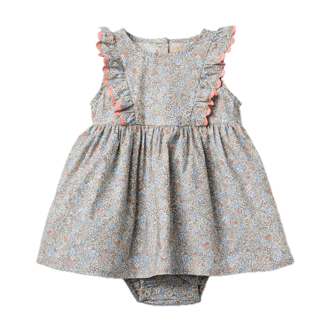 Wheat Dress Sofia - Air Blue Flowers