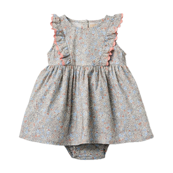 Wheat Dress Sofia - Air Blue Flowers