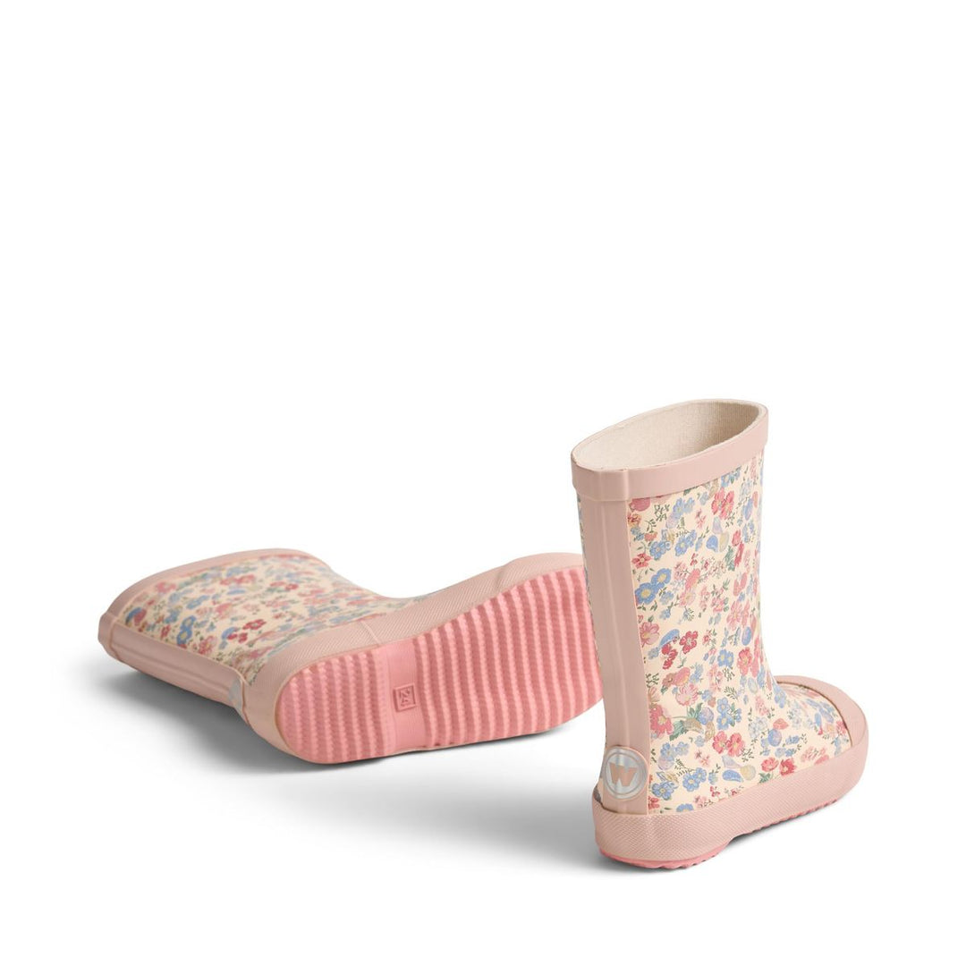 Wheat Rubber Boot Muddy - Flowers And Seashells