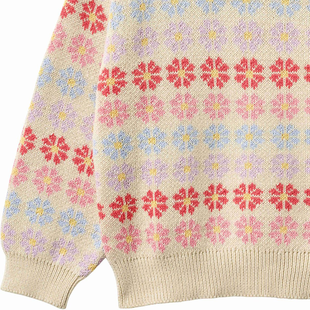 Wheat Jacquard Pullover Harlow - Sandshell Flowers