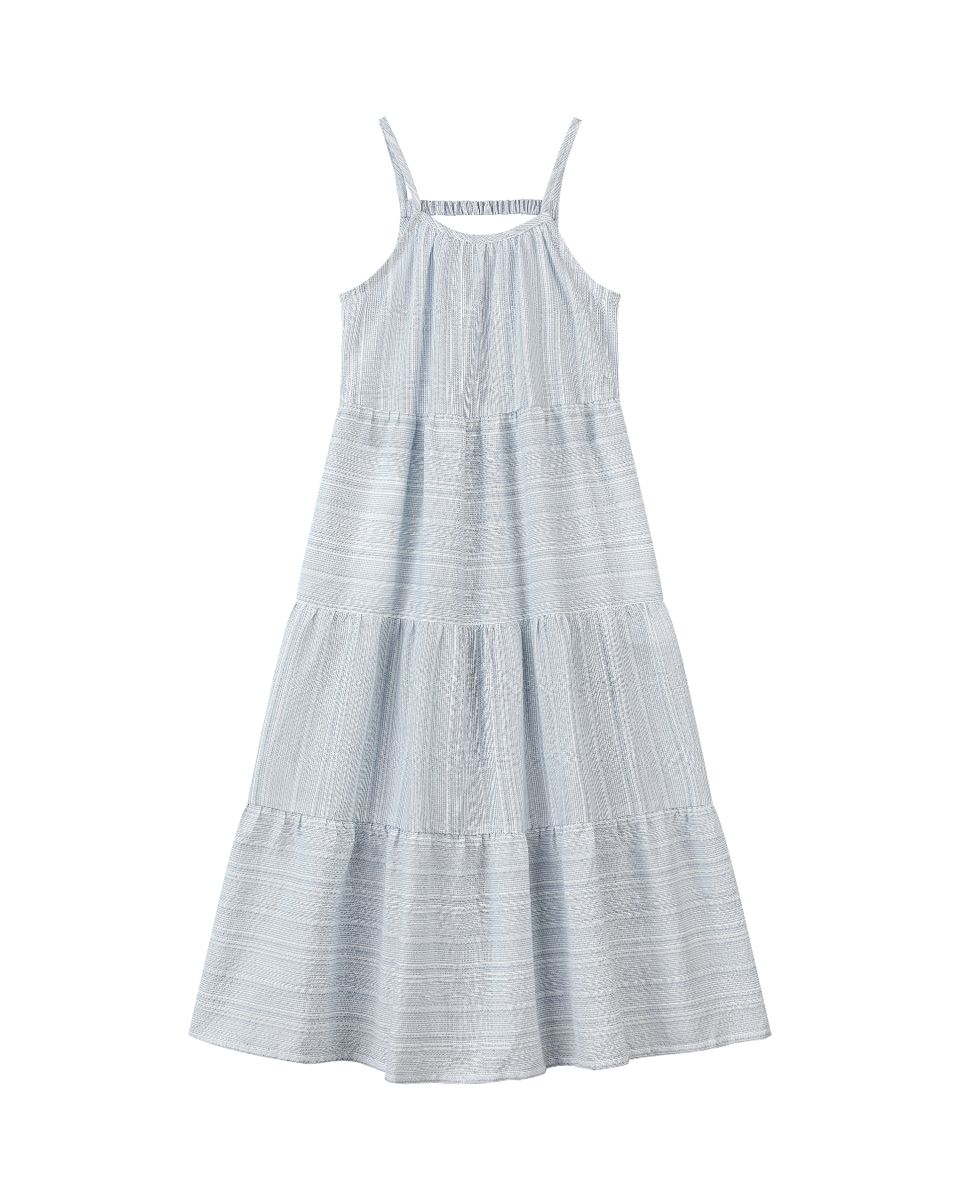 Vignette Sage Dress - Blue Stripe
