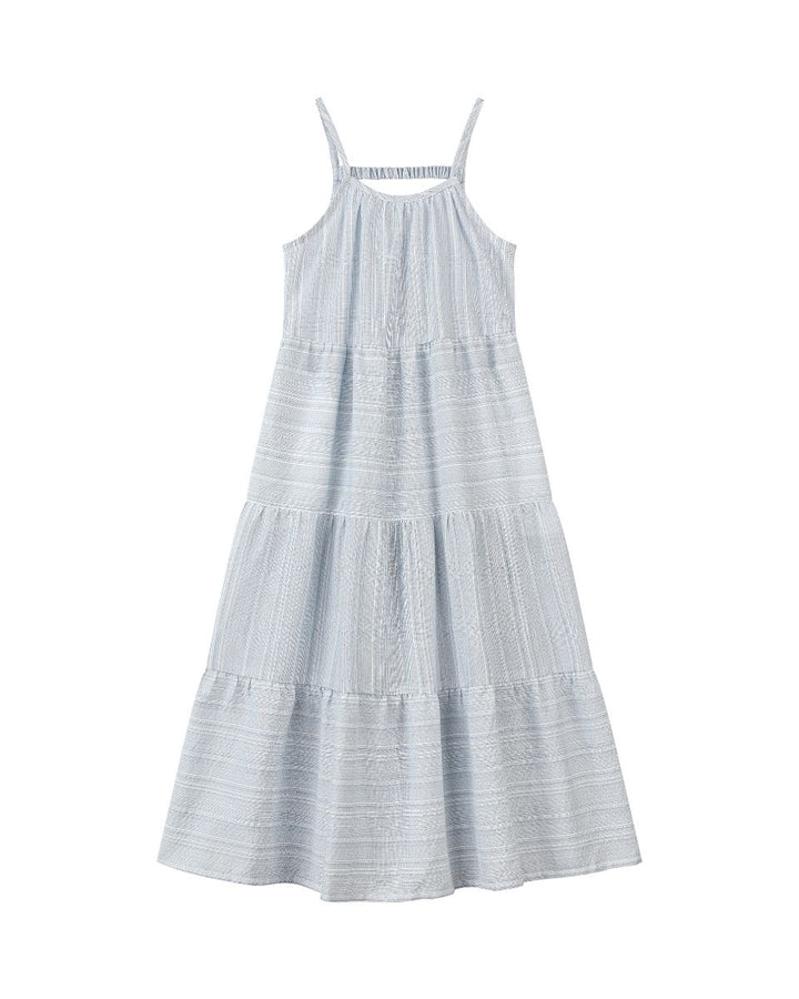 Vignette Sage Dress - Blue Stripe