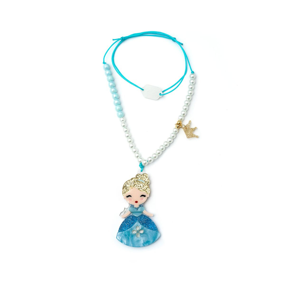 Lilies & Roses Cute Doll Blue Dress Necklace