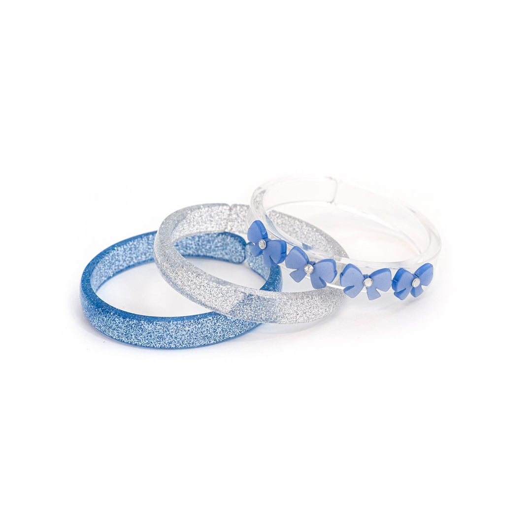 Lilies & Roses Bows Satin Blue Bangles