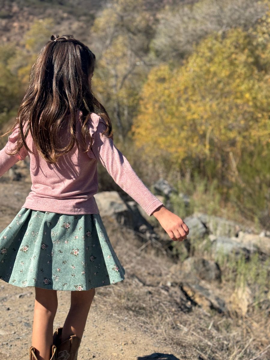 Vignette Cara Skort - Dusty Teal Floral
