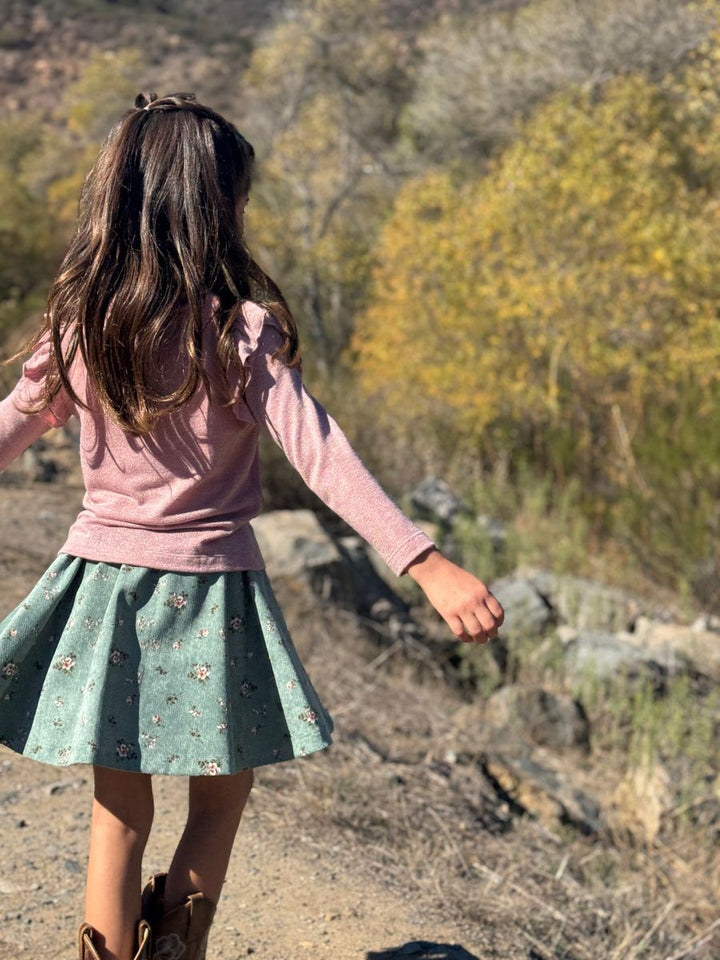 Vignette Cara Skort - Dusty Teal Floral