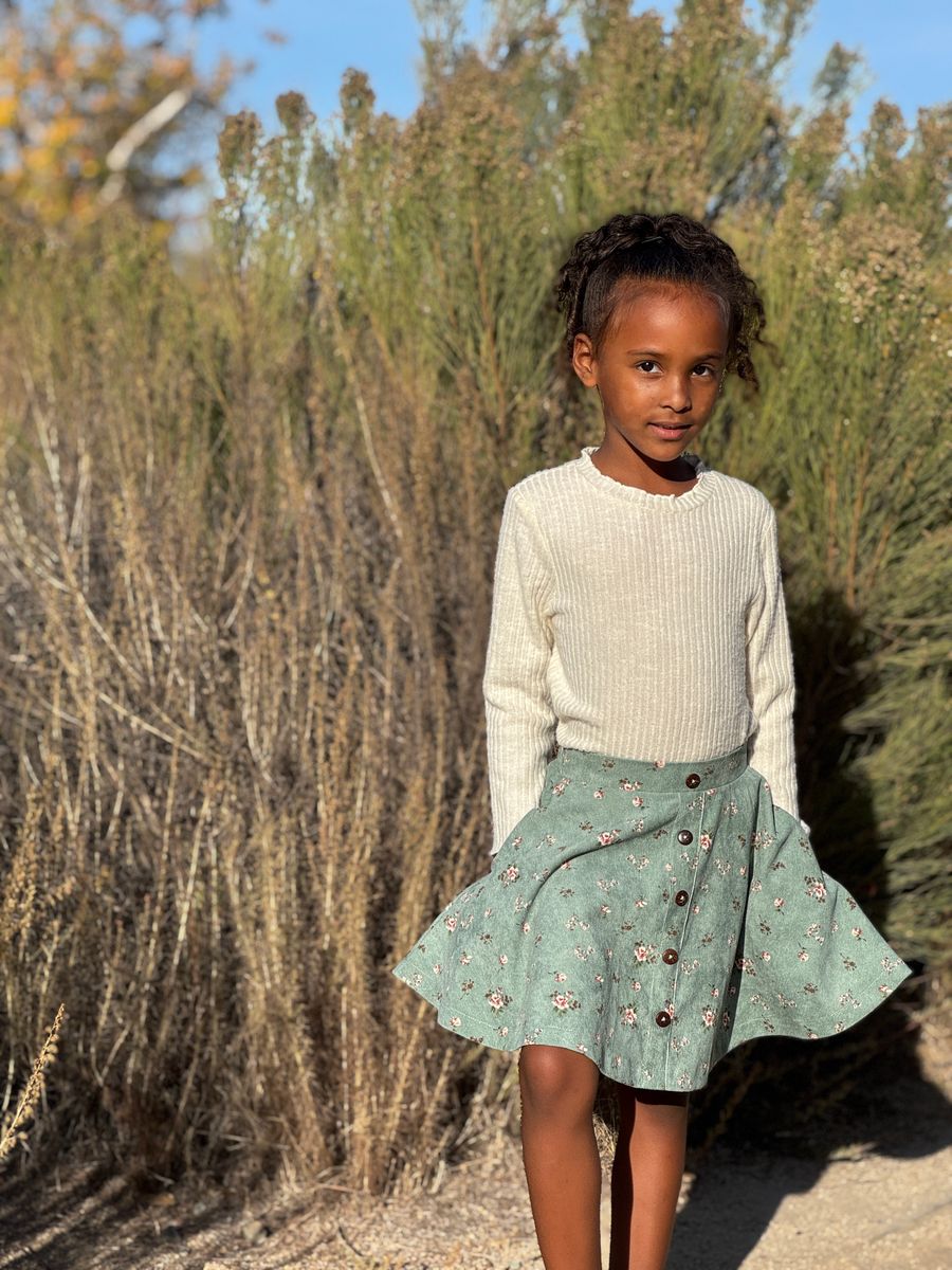 Vignette Cara Skort - Dusty Teal Floral