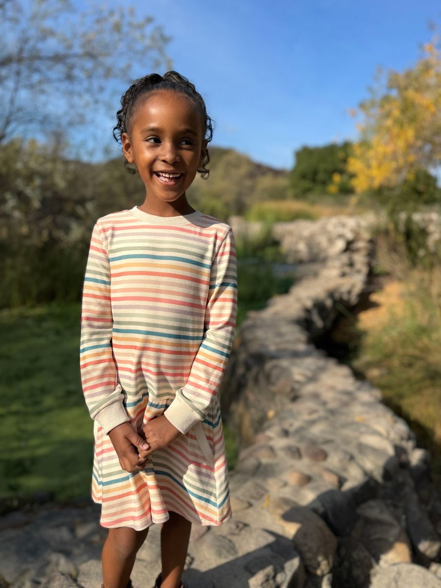 Vignette Lara Dress - Rainbow Stripe