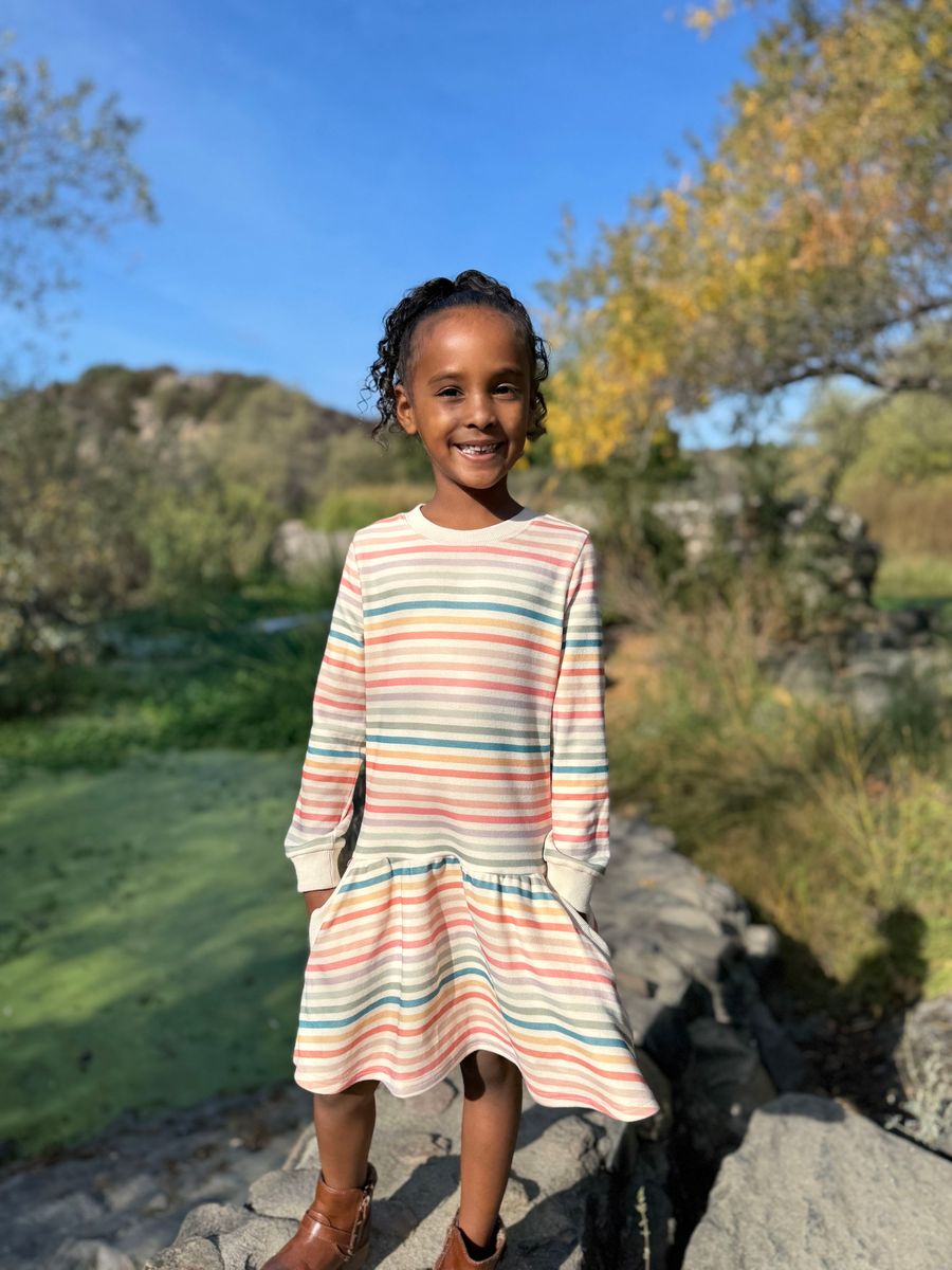 Vignette Lara Dress - Rainbow Stripe