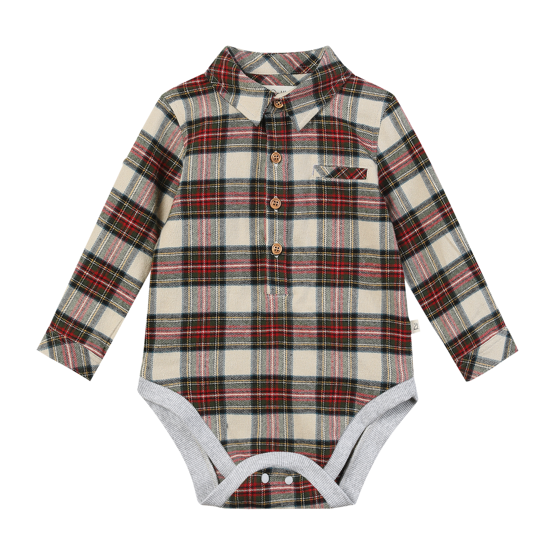 Me & Henry Jasper Woven Onesie