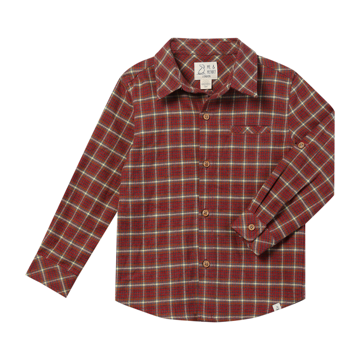 Me & Henry Atwood Woven Shirt - Red/Lemon Washed Plaid
