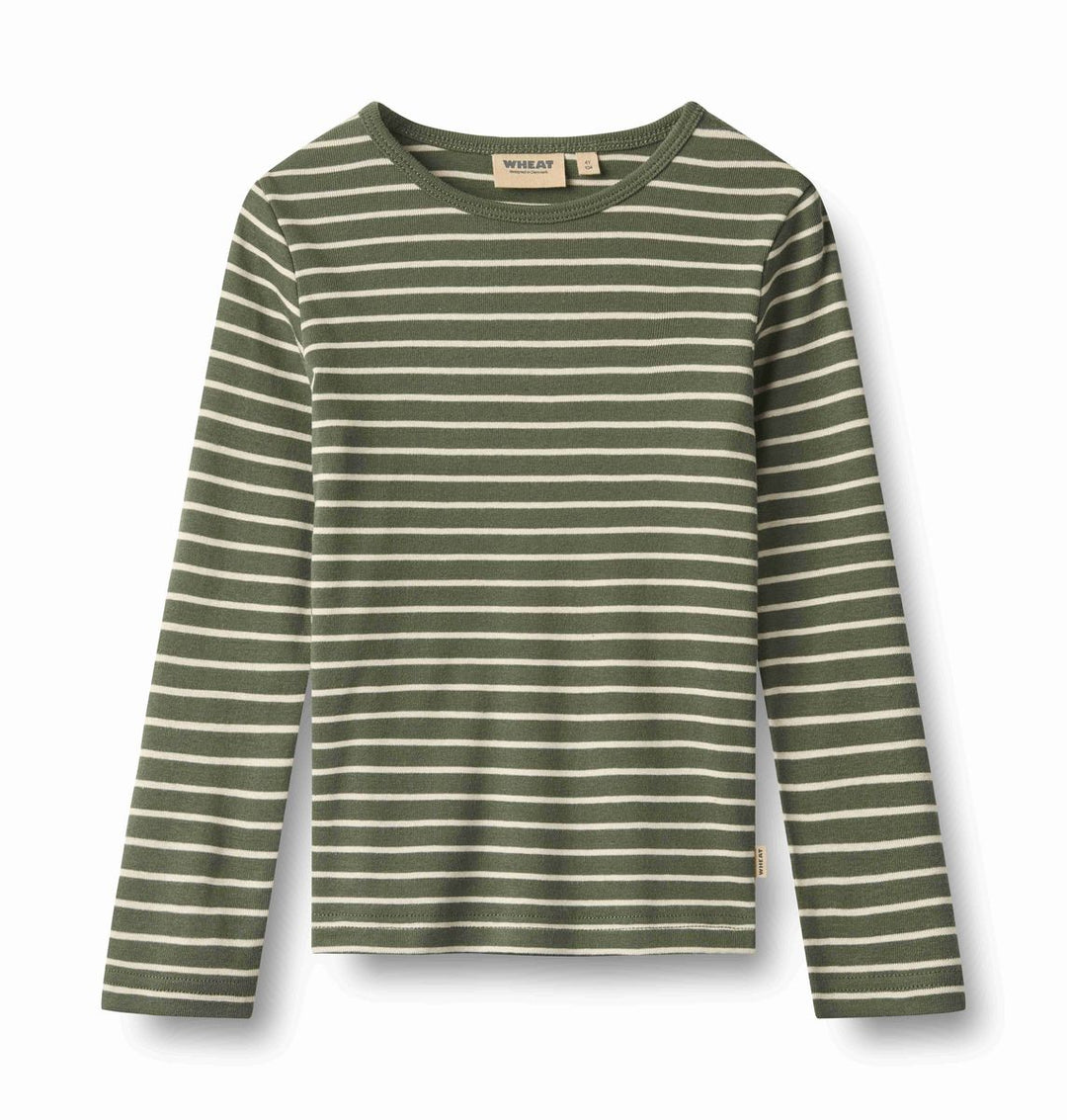 Wheat Stig T-Shirt - Dark Green Stripe