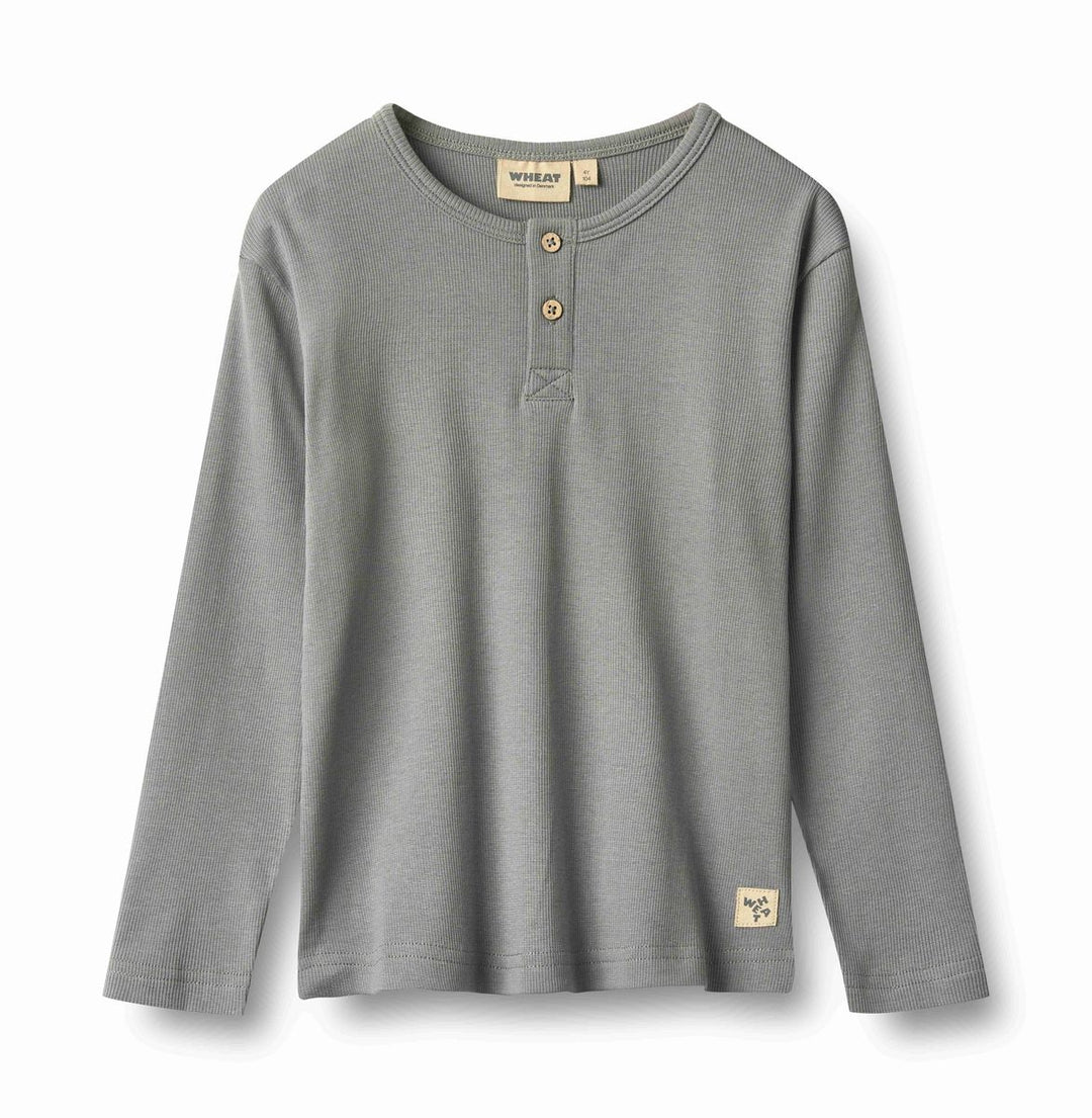 Wheat Morris Long Sleeve Henley Tee - Flint