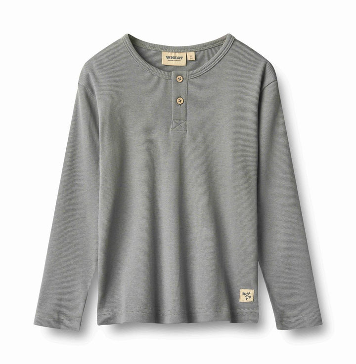 Wheat Morris Long Sleeve Henley Tee - Flint