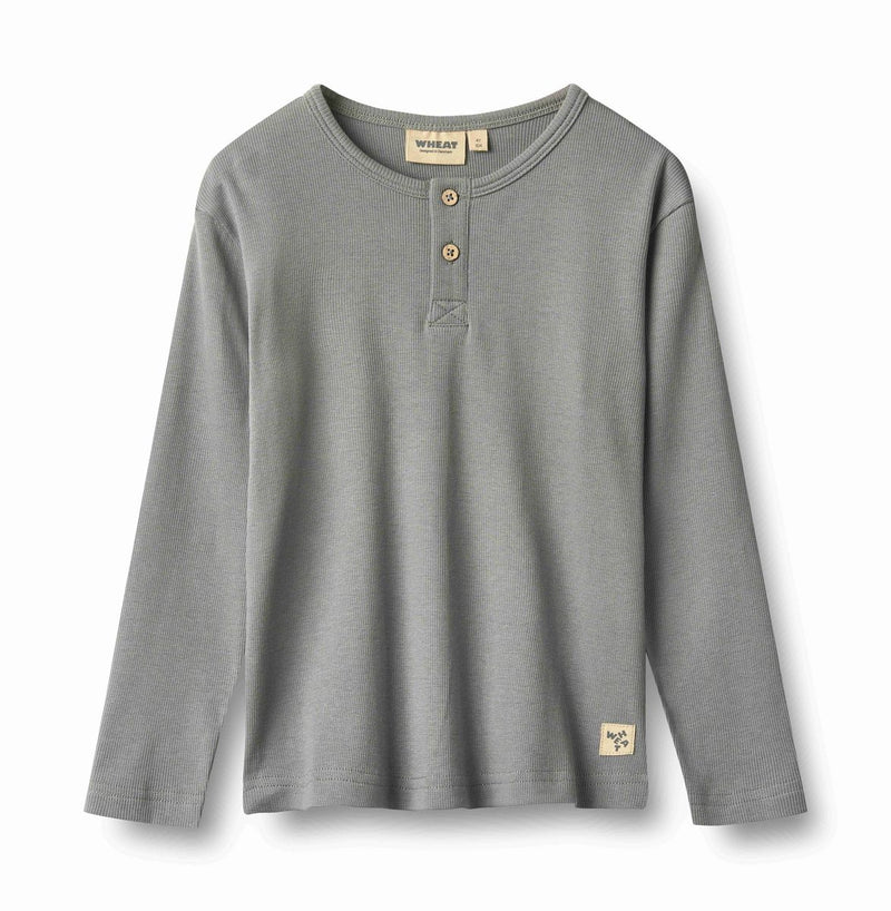 Wheat Morris Long Sleeve Henley Tee - Flint