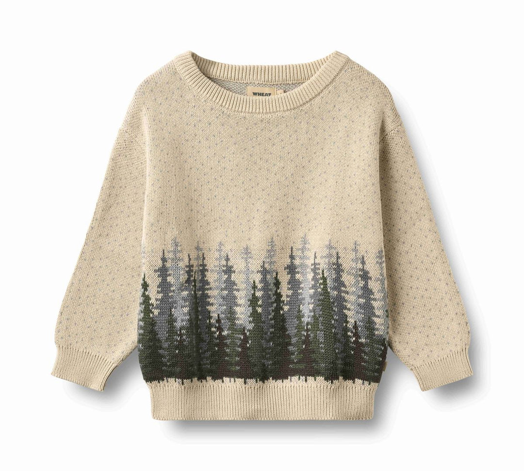 Wheat Jacquard Finley Pullover Sweater - Offwhite