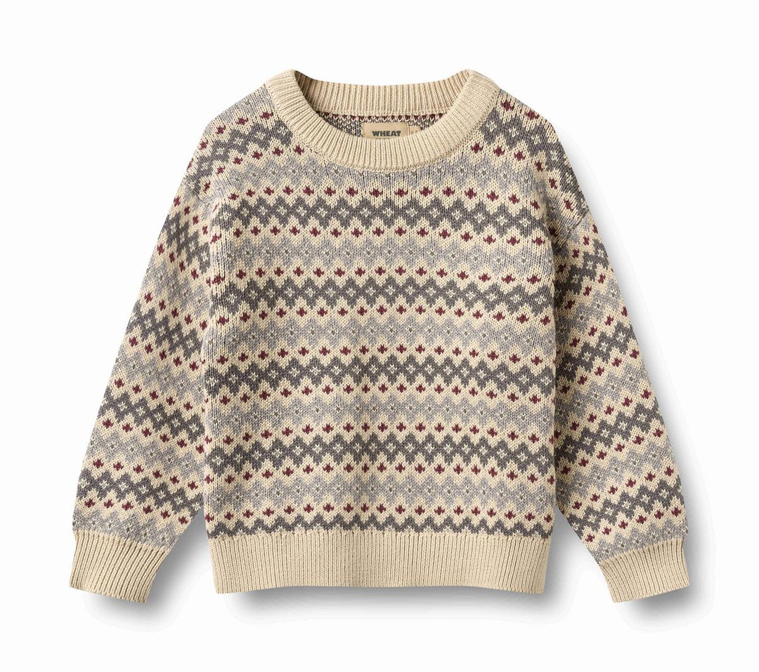 Wheat Harlow Jaquard Knit Pullover Sweater - Flint