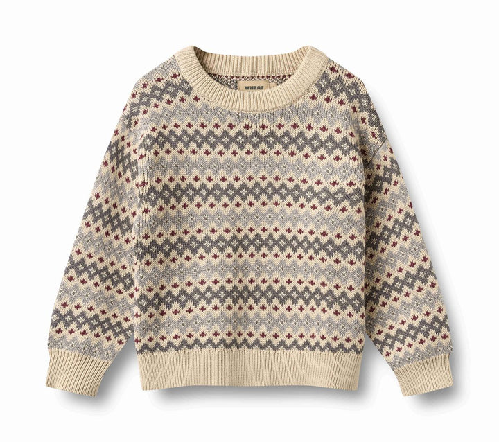 Wheat Harlow Jaquard Knit Pullover Sweater - Flint
