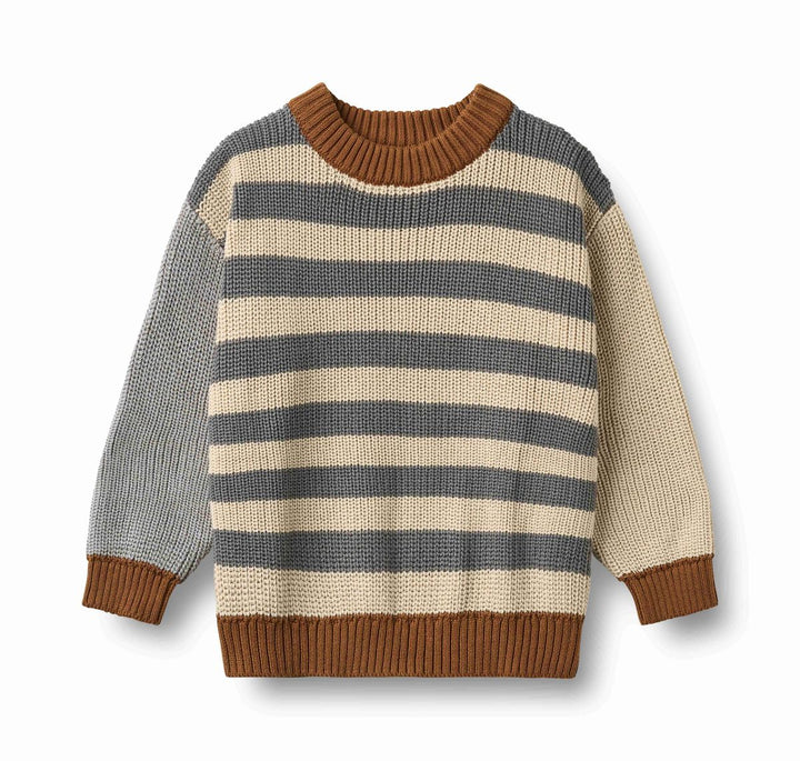 Wheat Rasmus Knit Sweater - Flint Stripe