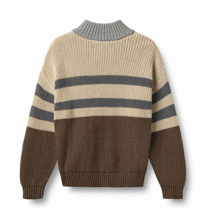 Wheat Simo Half-Zip Sweater - Dry Wood