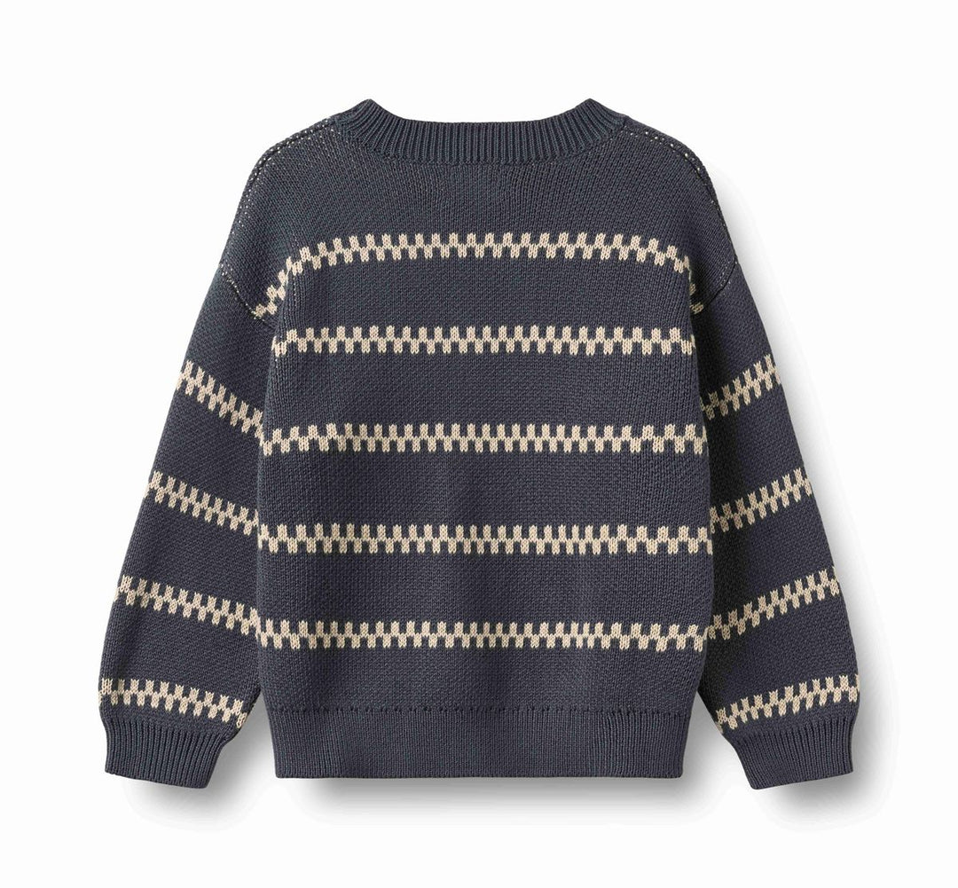 Wheat Jacquard Pullover Harlow - Grey Blue