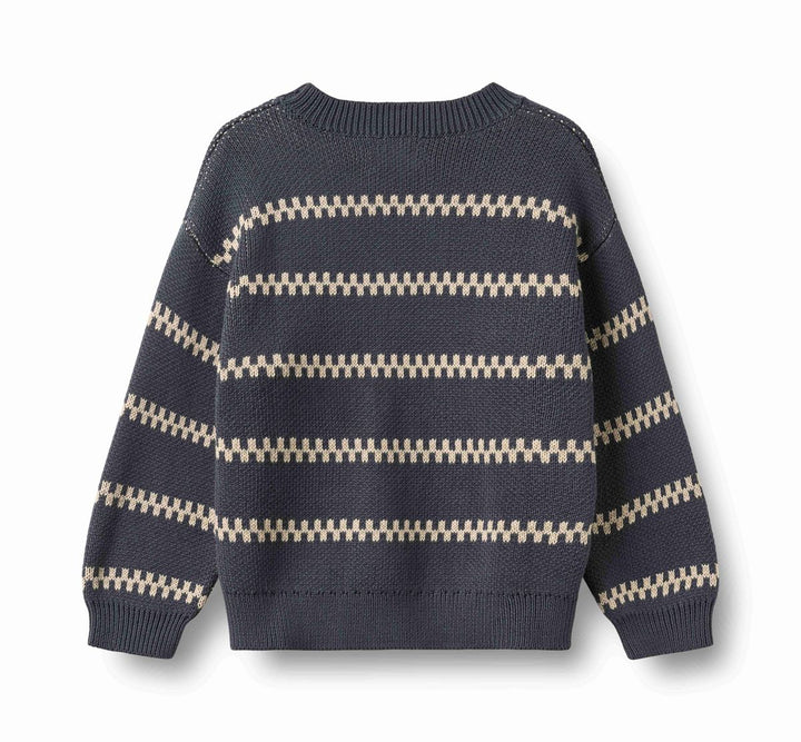 Wheat Jacquard Pullover Harlow - Grey Blue