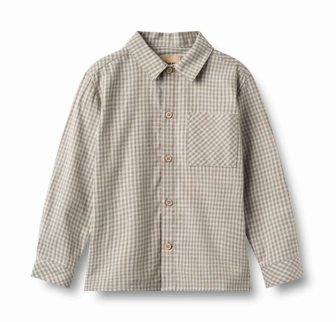 Wheat Shirt Long Sleeve Oscar - Greybrown Check
