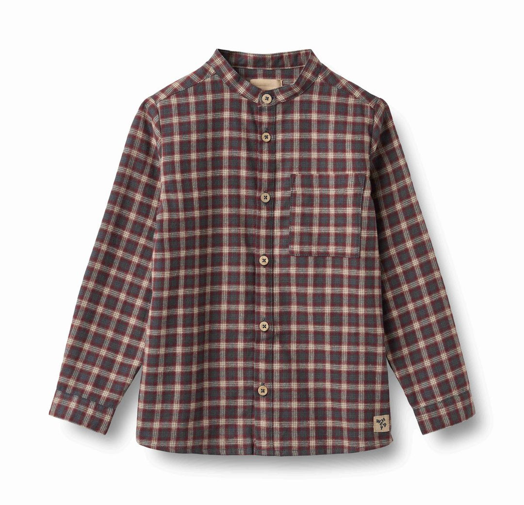 Wheat Willum Long Sleeve Shirt - Blue Holiday Check