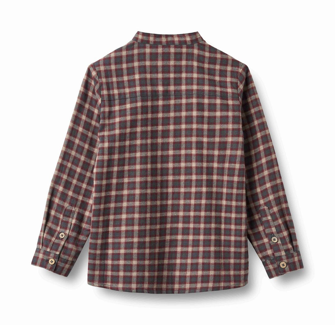 Wheat Willum Long Sleeve Shirt - Blue Holiday Check