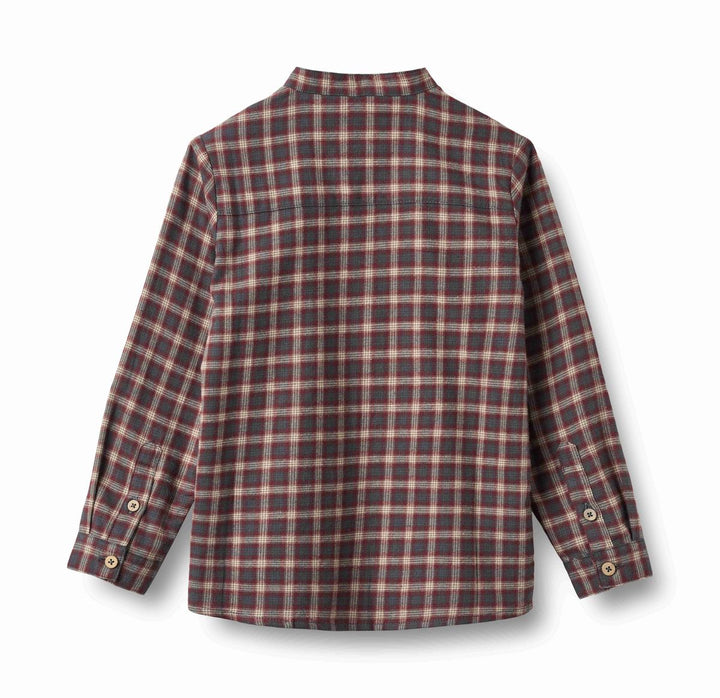 Wheat Willum Long Sleeve Shirt - Blue Holiday Check